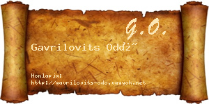 Gavrilovits Odó névjegykártya